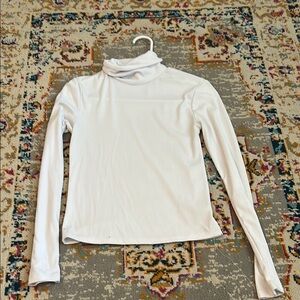 One Step Ahead White Fitted Long Sleeve Tee